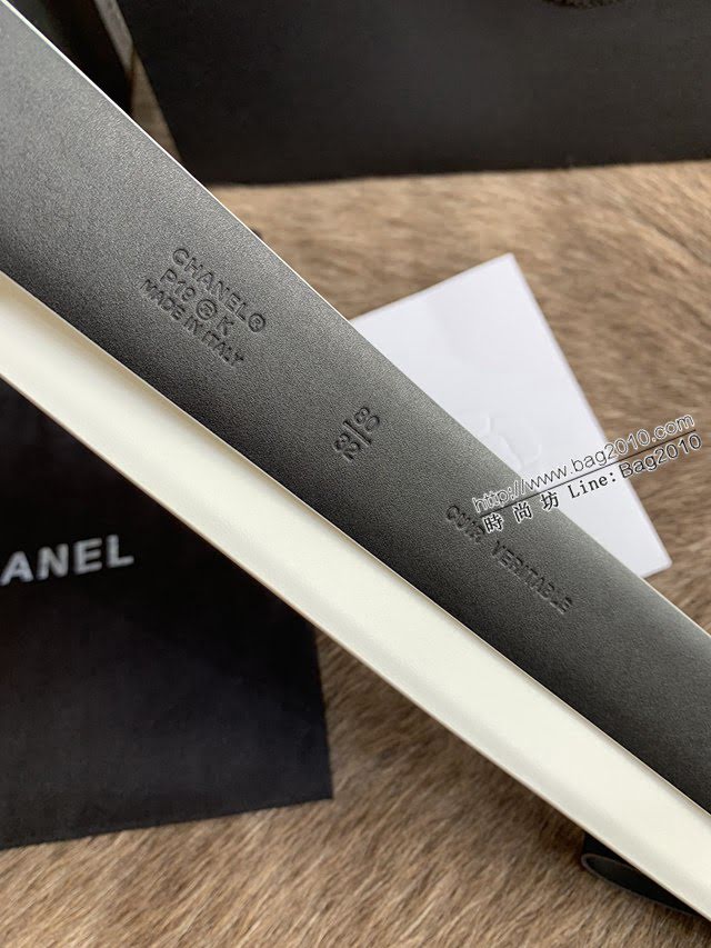 Chanel女士皮帶 香奈兒小香鑽圈雙面用小牛皮腰帶  jjp1168